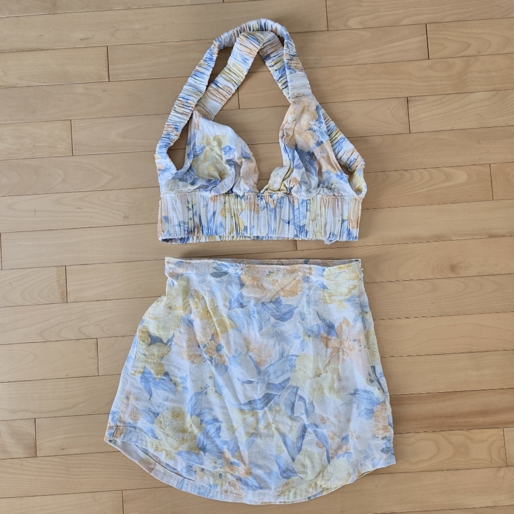 Abercrombie & Fitch Scrunchie Skirt Set Size Medium Top & Small Bottom Floral